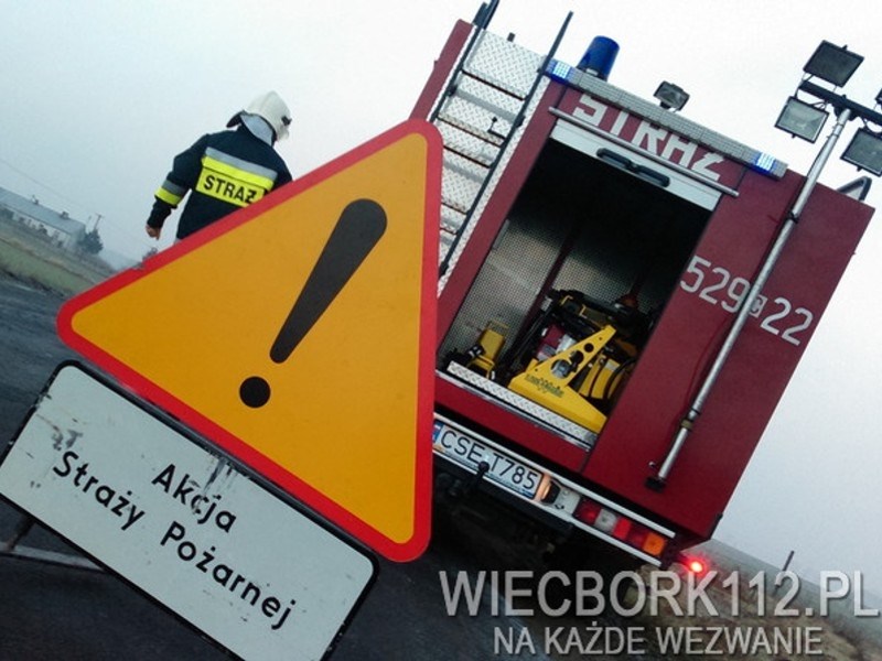 Wypadek na trasie Więcbork - Witunia wybudowanie (FOTO)