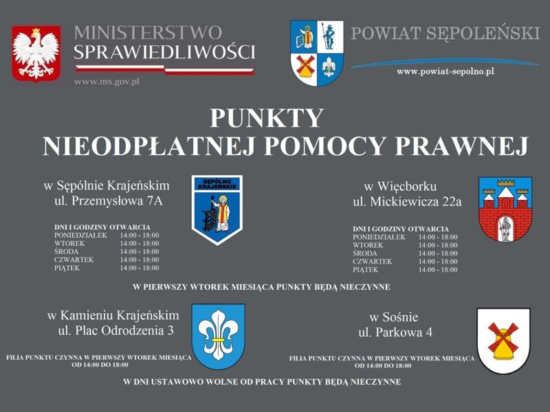 Nieodpłatna pomoc prawna w Powiecie Sępoleńskim