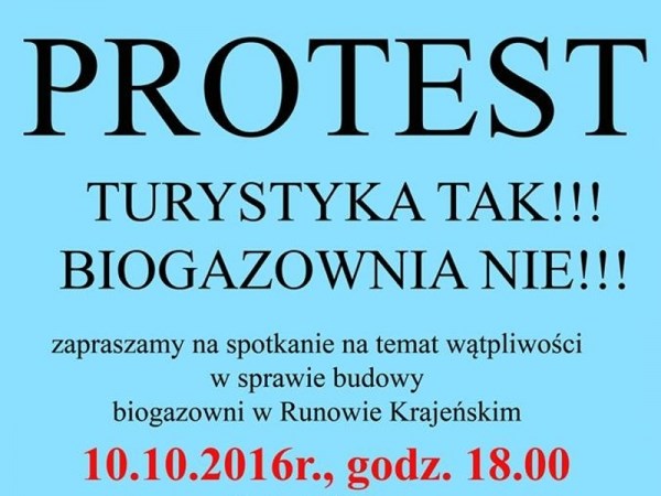 Turystyka tak, biogazownia nie!