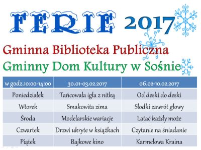 Ferie zimowe w Sośnie