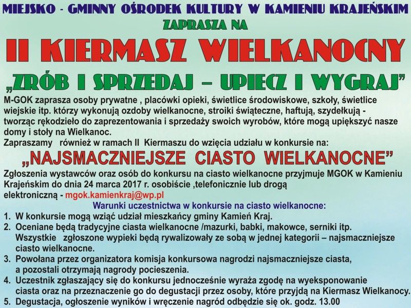 II Kiermasz Wielkanocny "Zrób i sprzedaj - upiecz i wygraj"